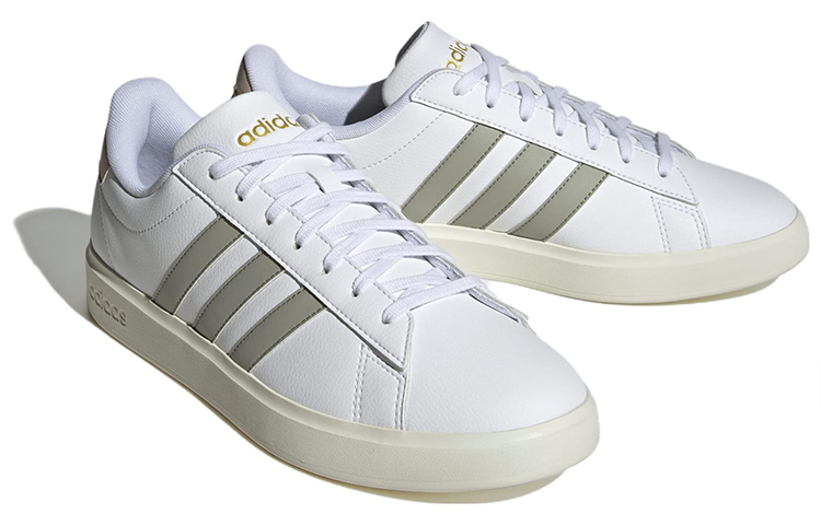 Lookbook adidas neo GRAND COURT Cloudfoam 防滑耐磨 低筒 板鞋 男女同款 白灰