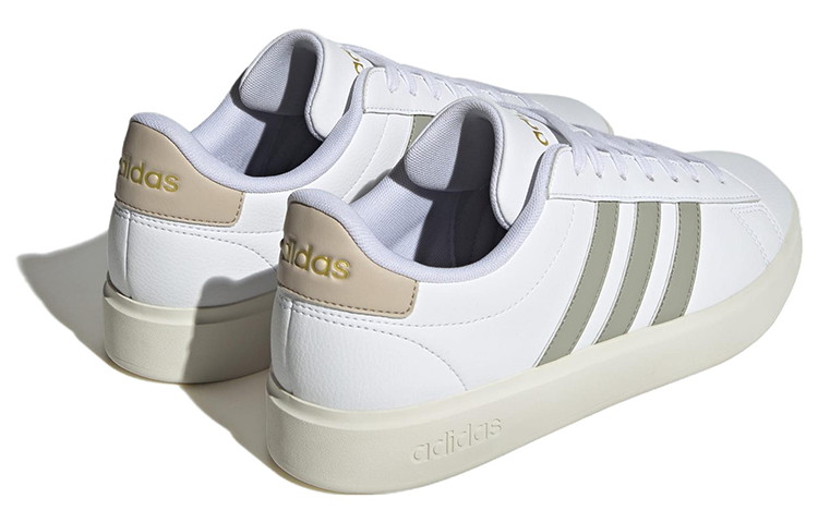 Shop adidas neo GRAND COURT Cloudfoam 防滑耐磨 低筒 板鞋 男女同款 白灰