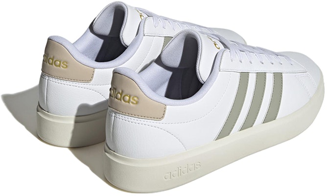 adidas neo GRAND COURT Cloudfoam 防滑耐磨 低筒 板鞋 男女同款 白灰 Shop adidas neo GRAND COURT Cloudfoam 防滑耐磨 低筒 板鞋 男女同款 白灰