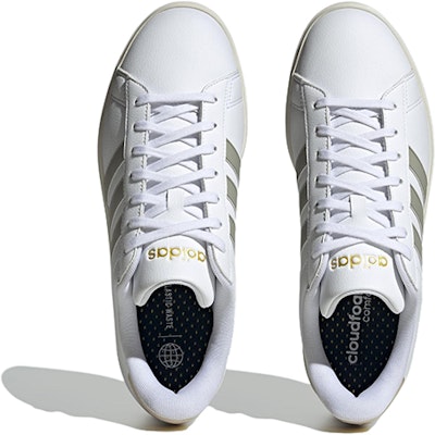 adidas neo GRAND COURT Cloudfoam 防滑耐磨 低筒 板鞋 男女同款 白灰 Purchase adidas neo GRAND COURT Cloudfoam 防滑耐磨 低筒 板鞋 男女同款 白灰