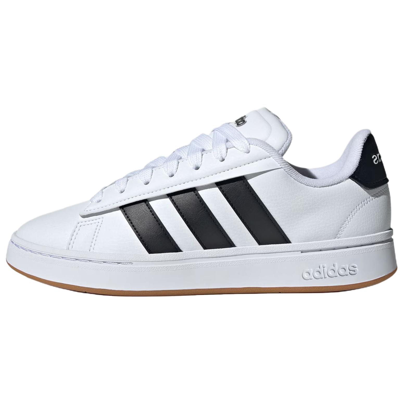 adidas Grand Court Alpha White Black Classic Low-Top Sneakers. JQ2996