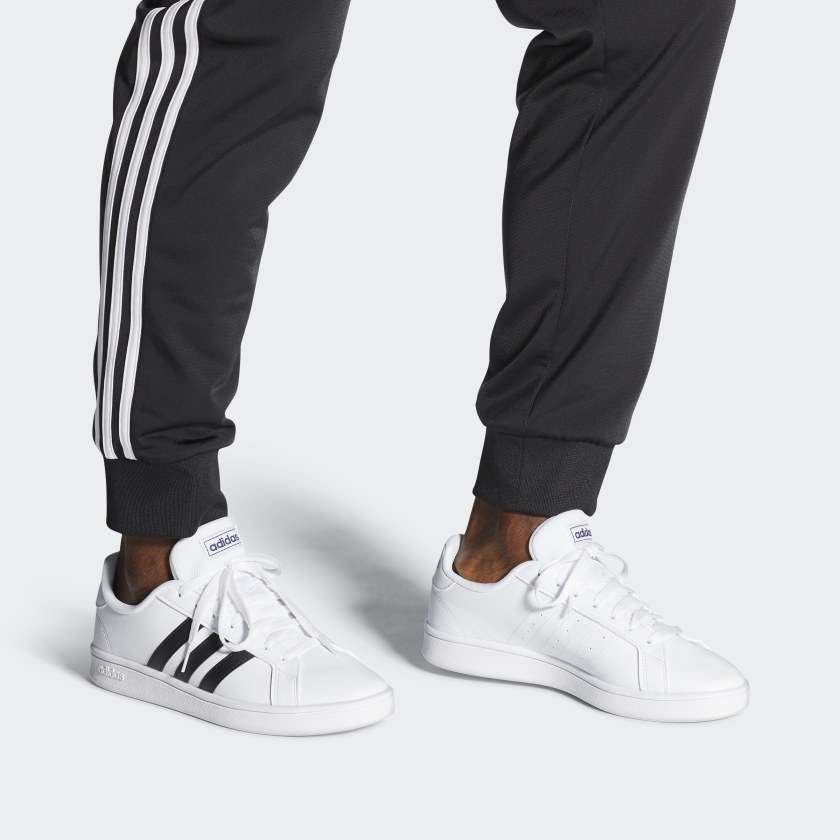 Cheap adidas neo GRAND COURT Base 復古休閒 防滑耐磨 低筒 布鞋 男女款 白黑