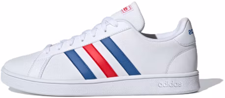 adidas Grand Court Base 'White Blue Active Red' EE7901 adidas Grand Court Base 'White Blue Active Red' EE7901