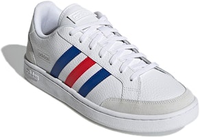 アディダス グランドコート SE 白/青/赤 H02029 Lookbook アディダス グランドコート SE 白/青/赤 H02029