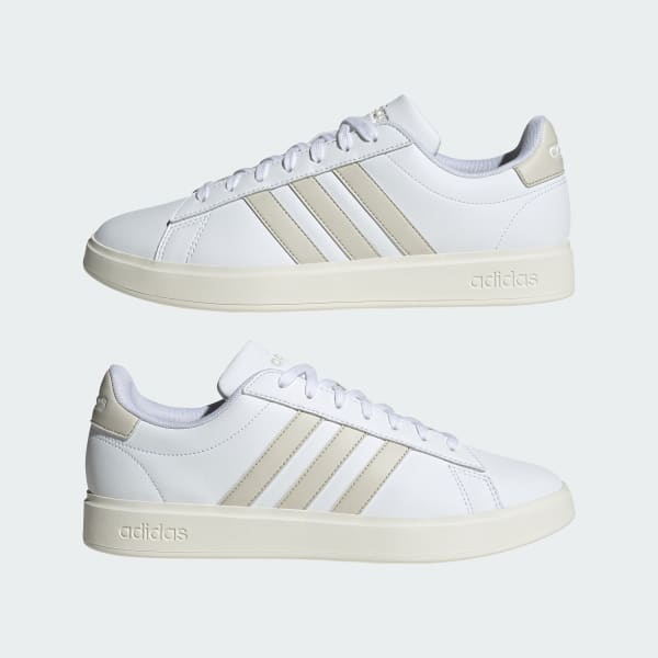 Sizing adidas GrandCourt Cloudfoam Comfort 'Alumina Off' kasut lelaki wanita ID2949