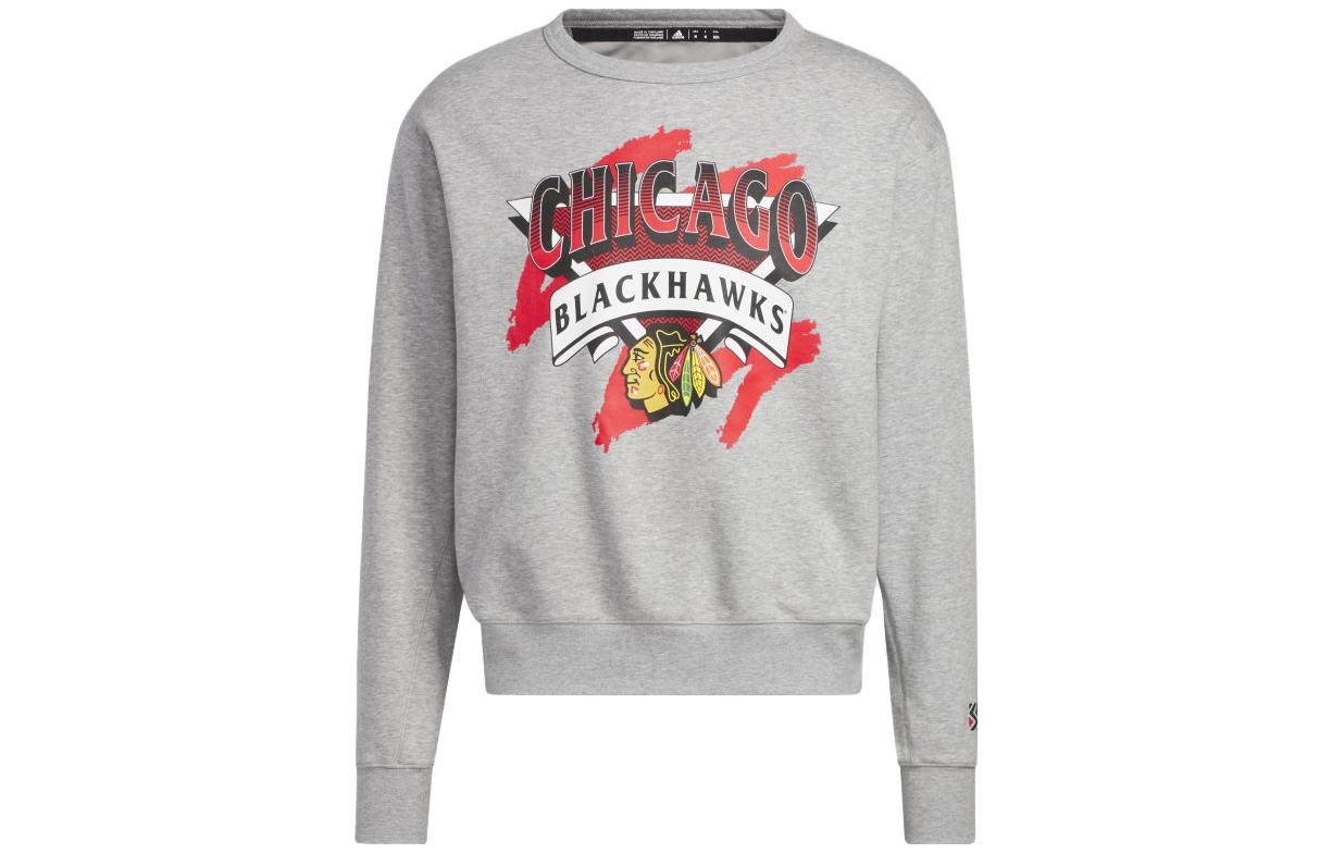 adidas Graphic Letter Print Crewneck Sweatshirt Grey HN6383