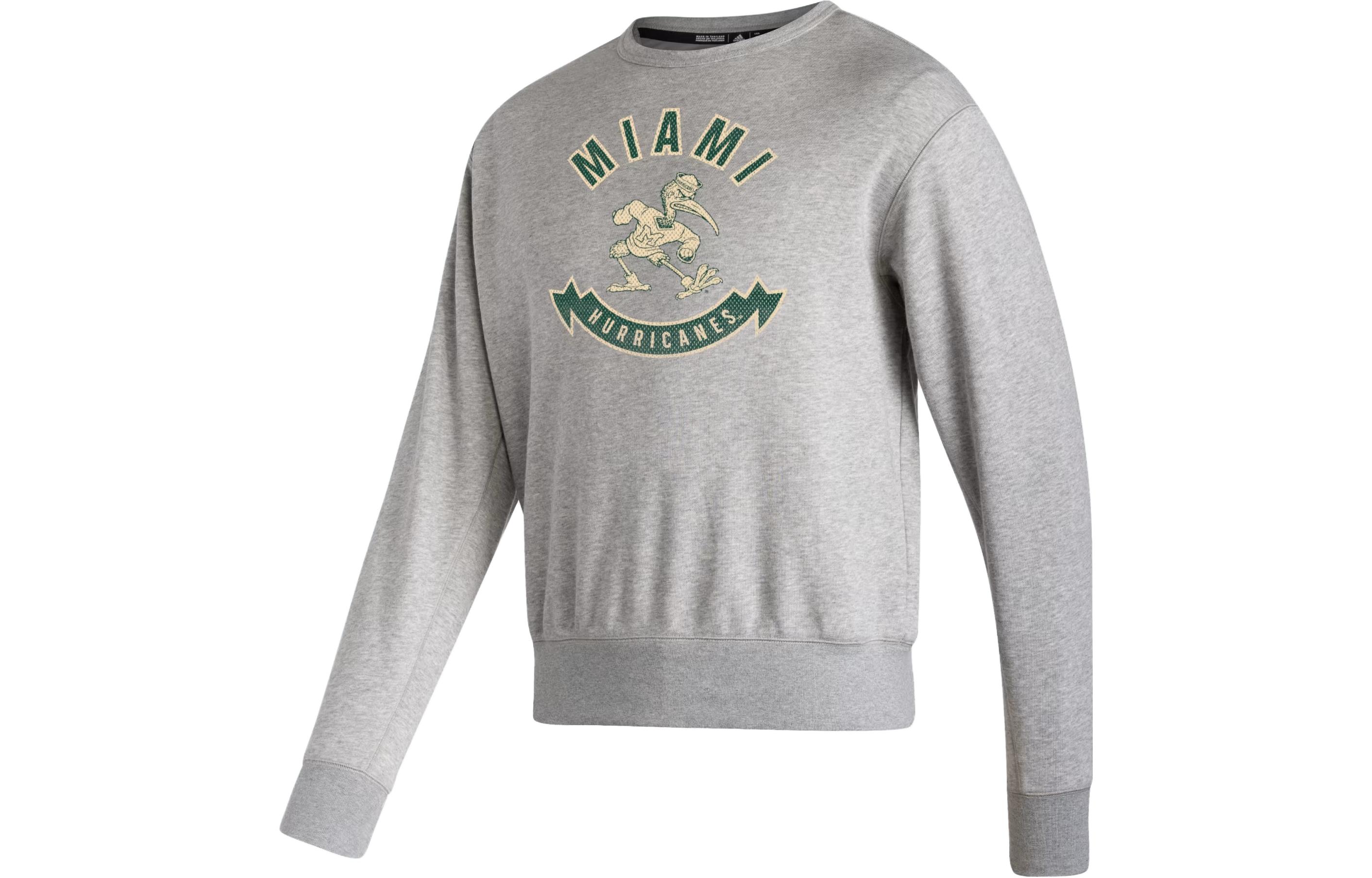 adidas Graphic Letter Print Long-Sleeve Sweatshirt in Gray IL8659