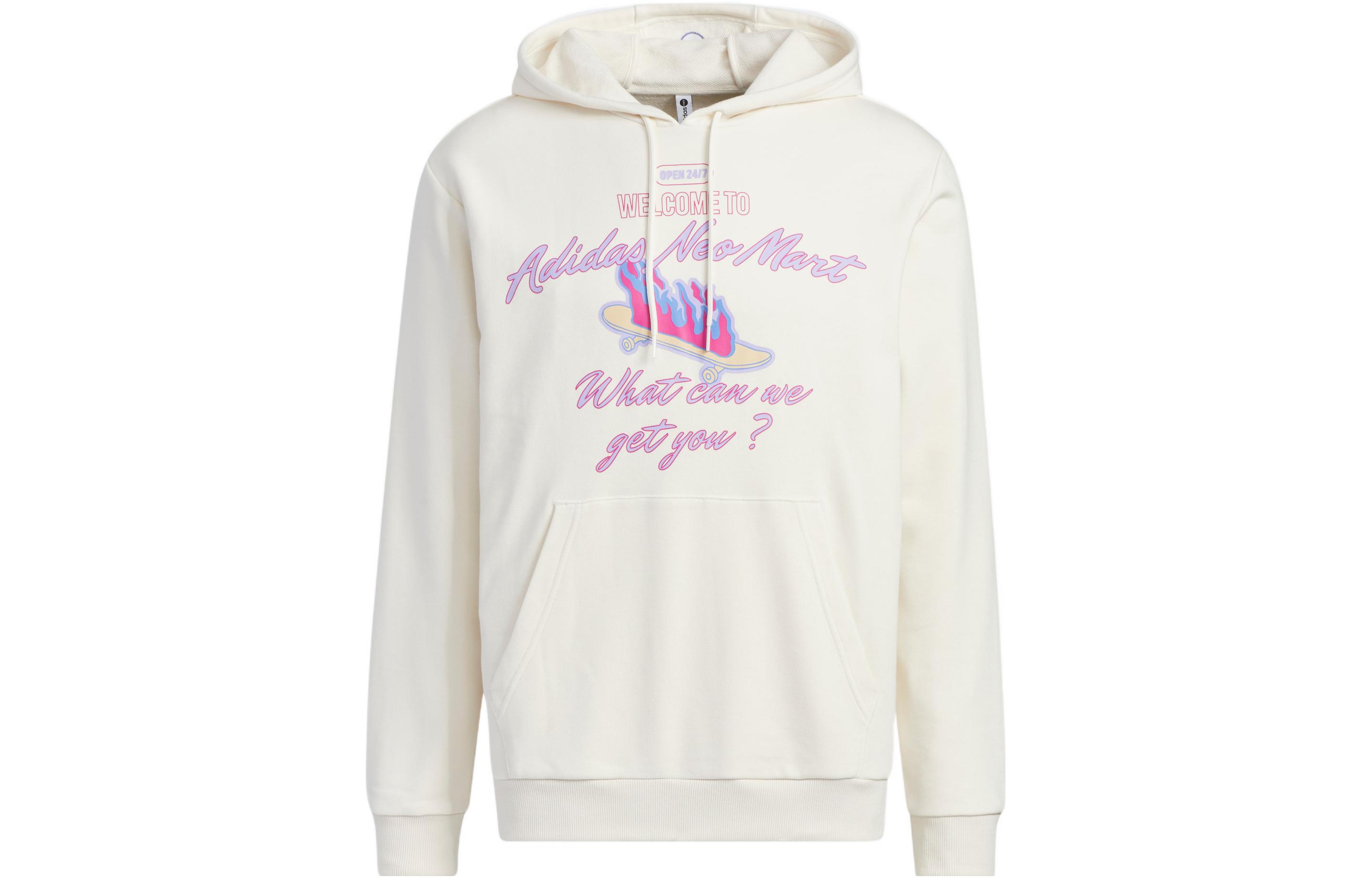 adidas Graphic Logo Print Long-Sleeve Sweatshirt Pink/White IA6805