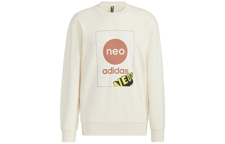 adidas Graphic Print Crewneck Long-Sleeve Sweatshirt Unisex Yellow HM7432