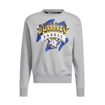 adidas Graphic Print Crewneck Sweatshirt - Grey Long Sleeve HN6380