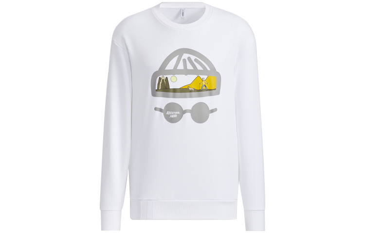 adidas Graphic Print Crewneck Sweatshirt White HG6593
