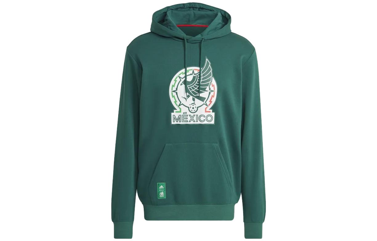 adidas Graphic Print Drawstring Hoodie Green HU0282