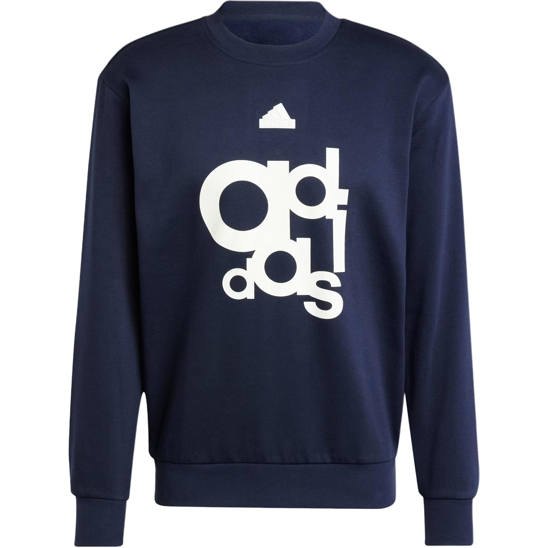 adidas Graphic Print Fleece Sweatshirt Crewneck - Legend Ink IS2008