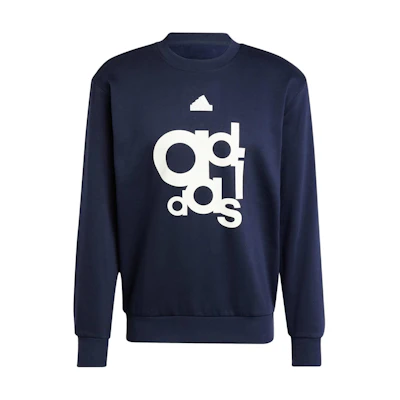 adidas Graphic Print Fleece Sweatshirt Crewneck - Legend Ink IS2008
