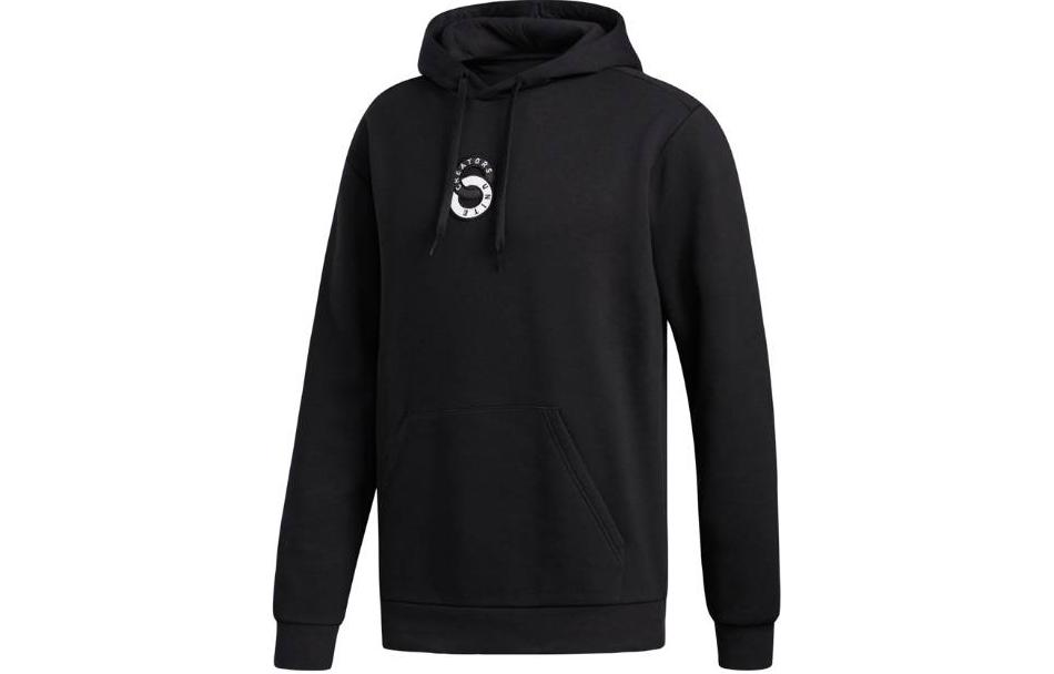 adidas Graphic Print Hoodie Black Casual Long Sleeve Sweatshirt ED8317