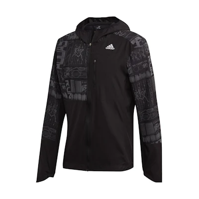 adidas Graphic Print Logo Hoodie Jacket Japan Edition Black FS9811-JAPAN