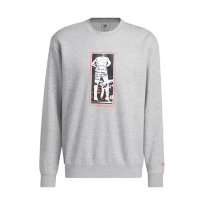 adidas Graphic Shmoofoil Crewneck Sweatshirt Grey Unisex Japan Edition HS3043-JAPAN