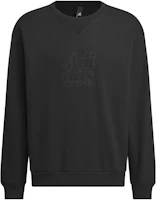 adidas Graphic Sweatshirt Loose Fit Pullover Crewneck - Black IT3974 adidas Graphic Sweatshirt Loose Fit Pullover Crewneck - Black IT3974