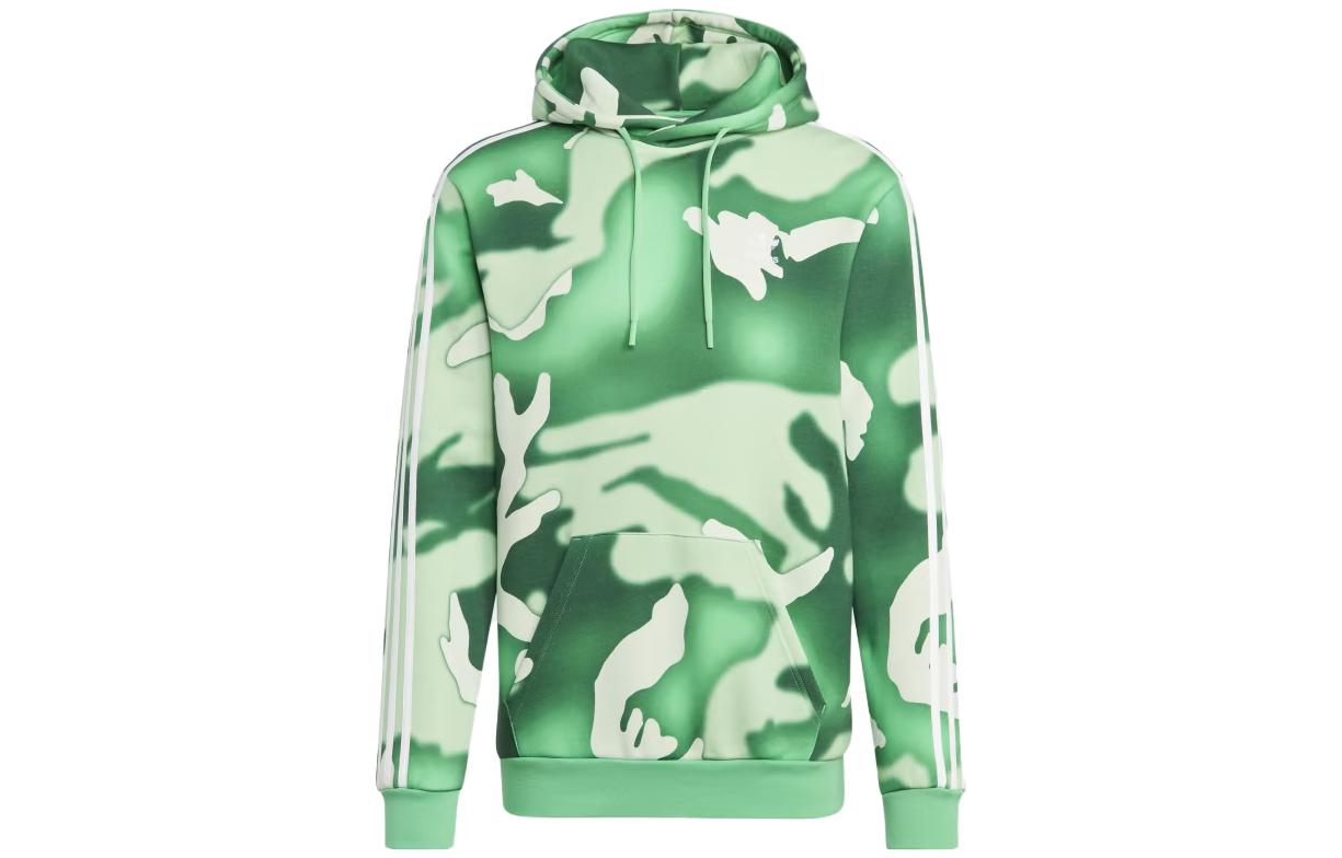 adidas Graphics Camo Allover Print Hoodie Green - Camo Pattern Sweatshirt HZ1158