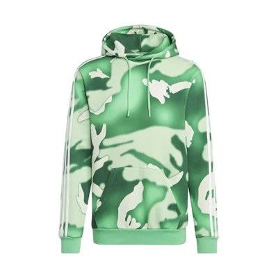 adidas Graphics Camo Allover Print Hoodie Green - Camo Pattern Sweatshirt HZ1158