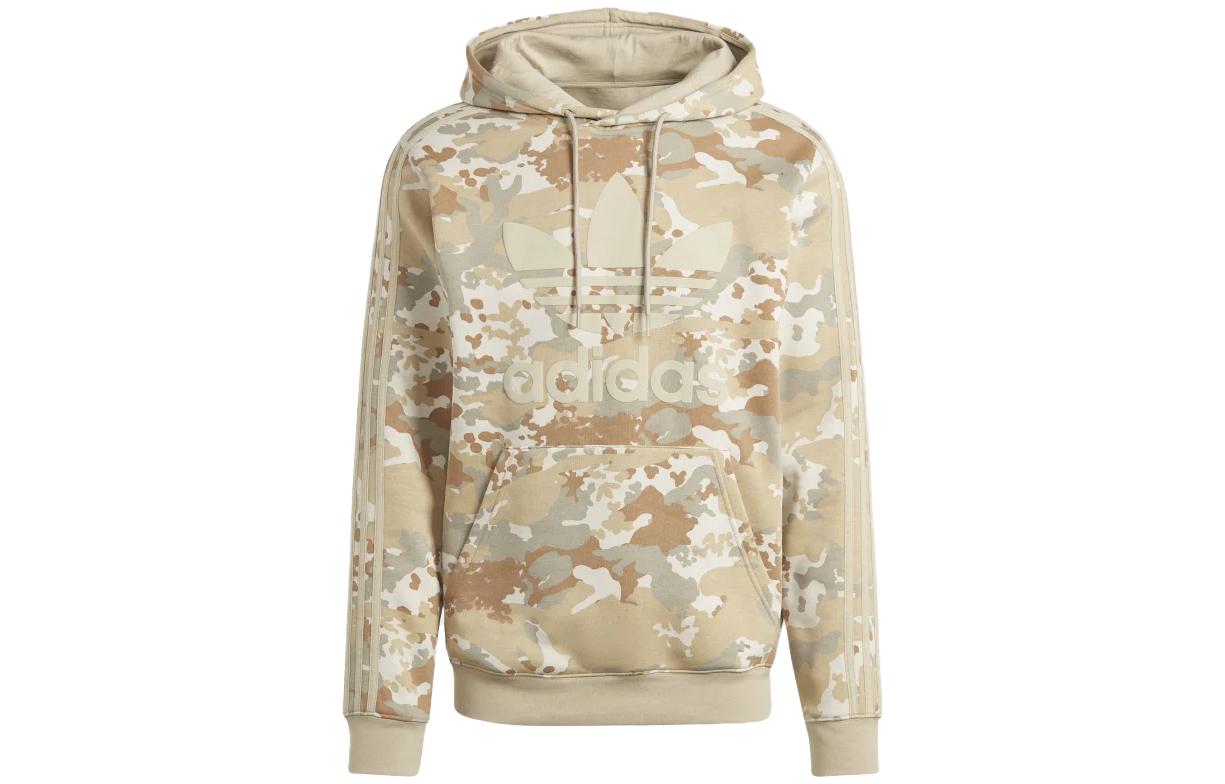 adidas Graphics Camo Hoodie Khaki Logo Print Sweatshirt IP0281