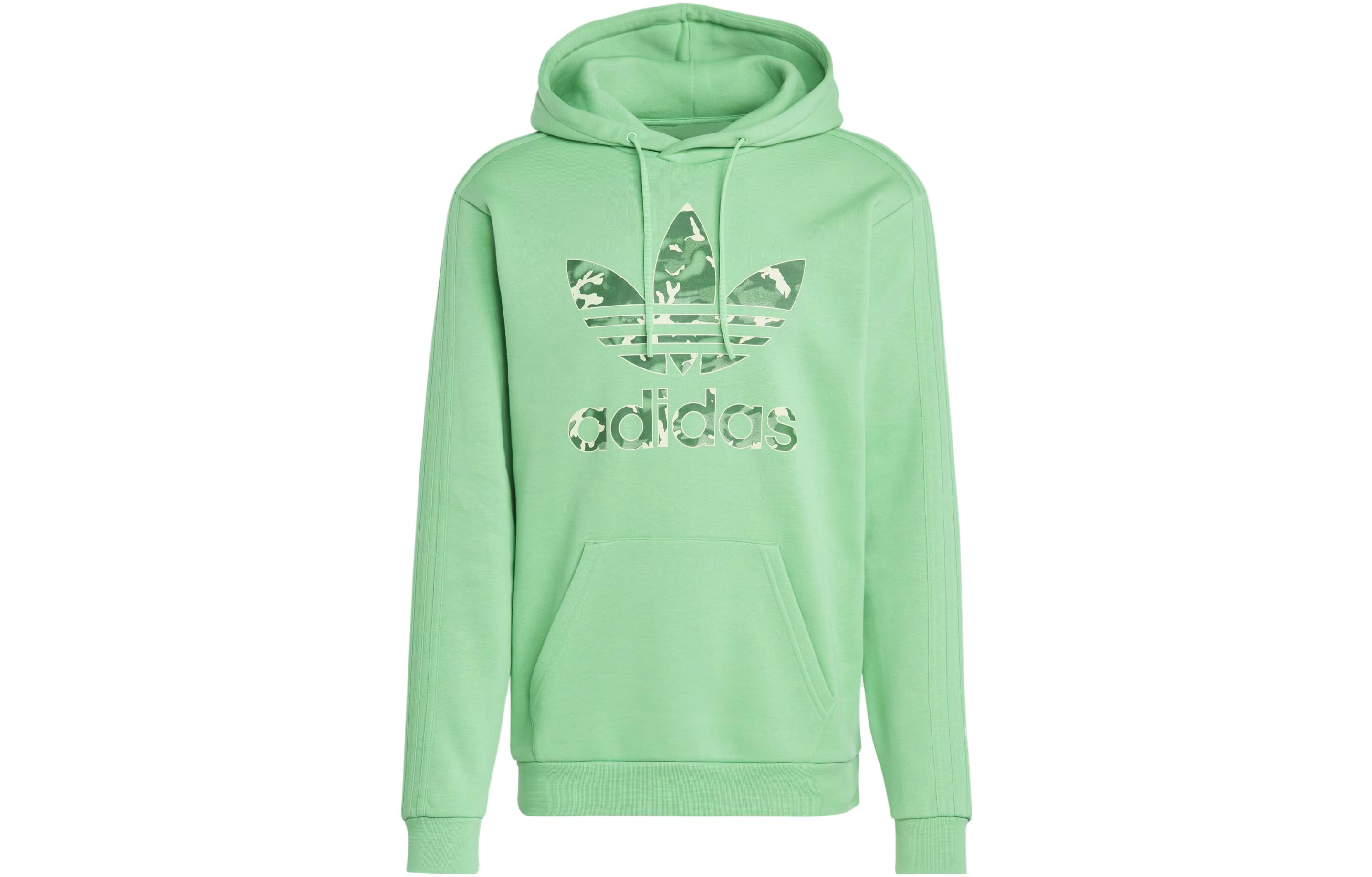 adidas Graphics Camo Infill Hoodie Green Logo Print Pullover HZ1163