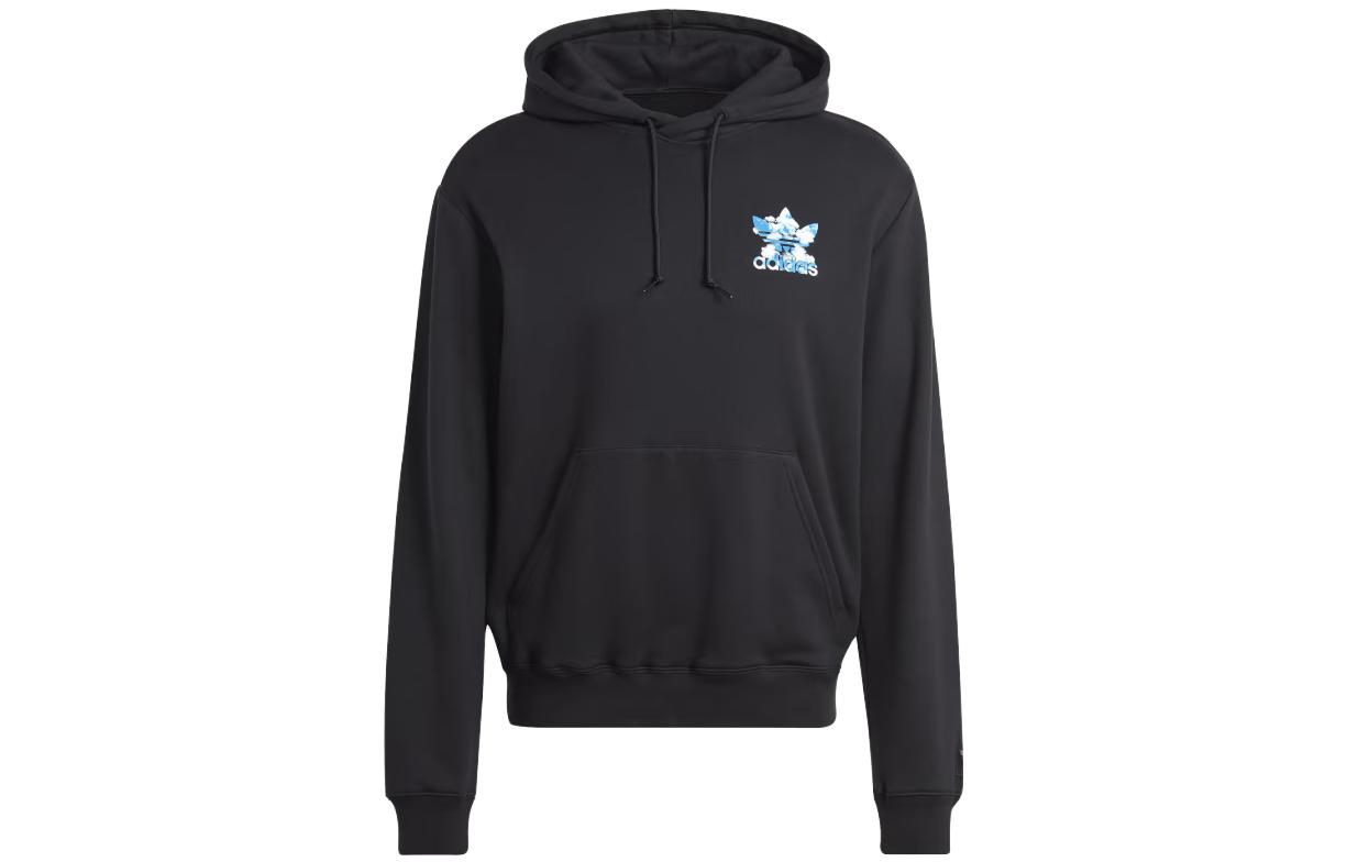 adidas Graphics Cloudy Trefoil Hoodie Black Pullover Sweatshirt II8168