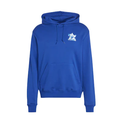 adidas Graphics Cloudy Trefoil Hoodie Blue Printed Long Sleeve Pullover IL5156
