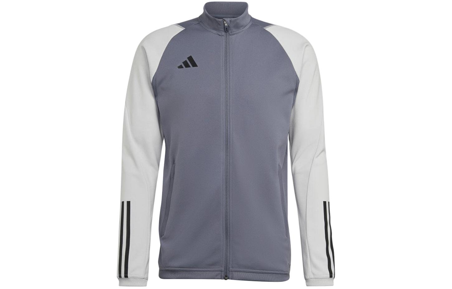 adidas Gray Color-Block High Neck Long-Sleeve Jacket HP1908