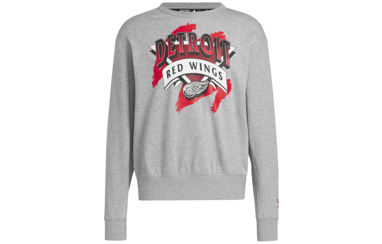 adidas Gray Crewneck Logo Long Sleeve Sweatshirt HN6387