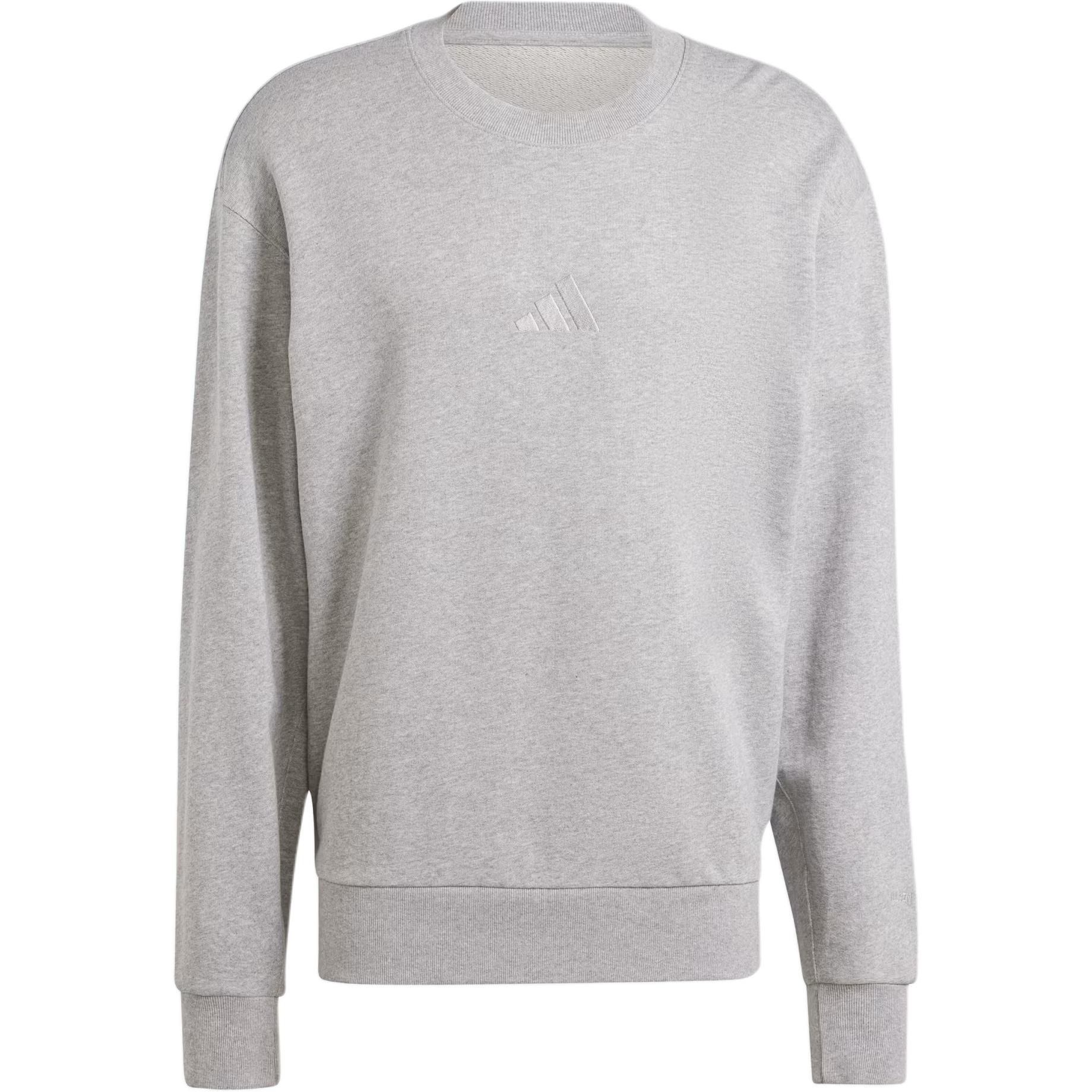 adidas Gray Crewneck Pullover Sweatshirt with Logo Print IY4151