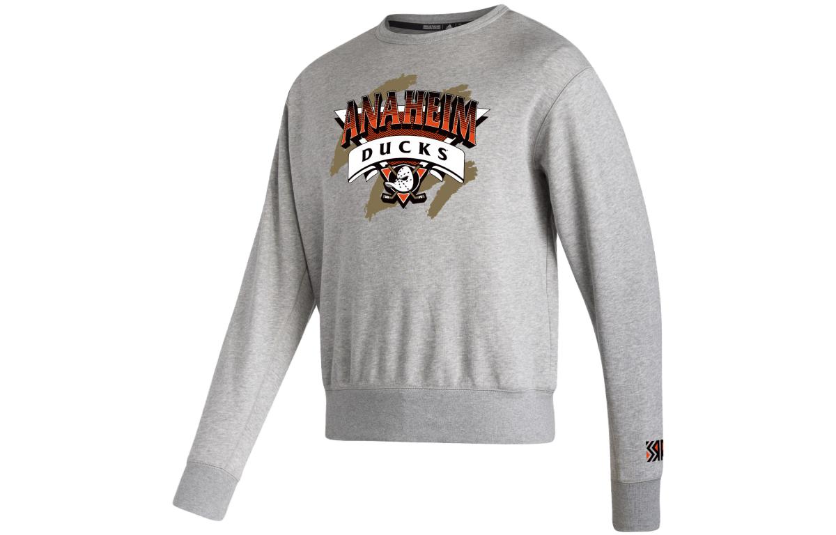 adidas Gray Crewneck Sweatshirt with Letter Logo Print HN6369