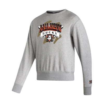 adidas Gray Crewneck Sweatshirt with Letter Logo Print HN6369