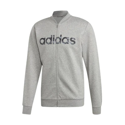 adidas Gray Fleece-Lined Logo Zip Jacket EI9742