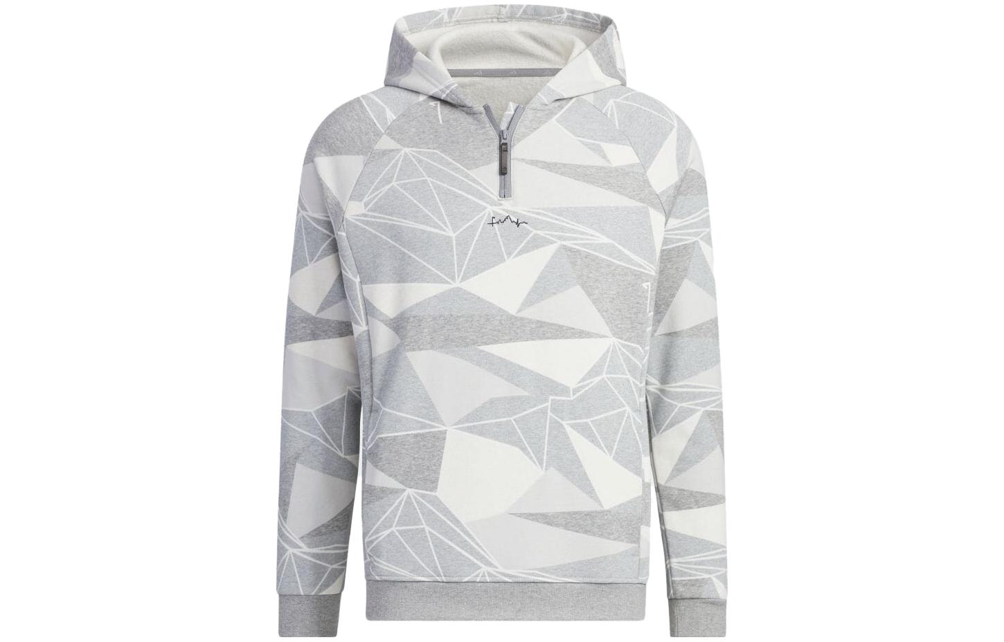 adidas Gray Half-Zip Printed Hoodie IA2623