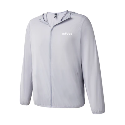 adidas Gray Hooded Woven Training Jacket Fitness Casual Style JL8231F