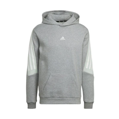 adidas Gray Hoodie with 3-Stripes Logo Graphic Print HL1969