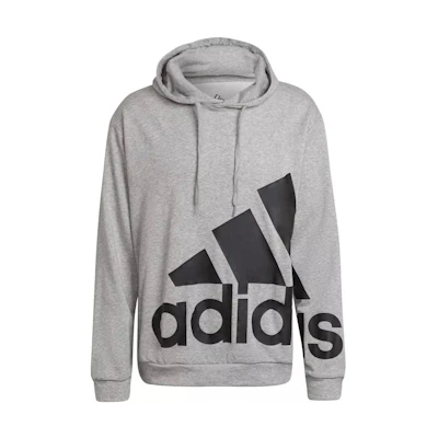 adidas Gray Hoodie with Letter Logo Print, Casual Pullover Fit HE4406