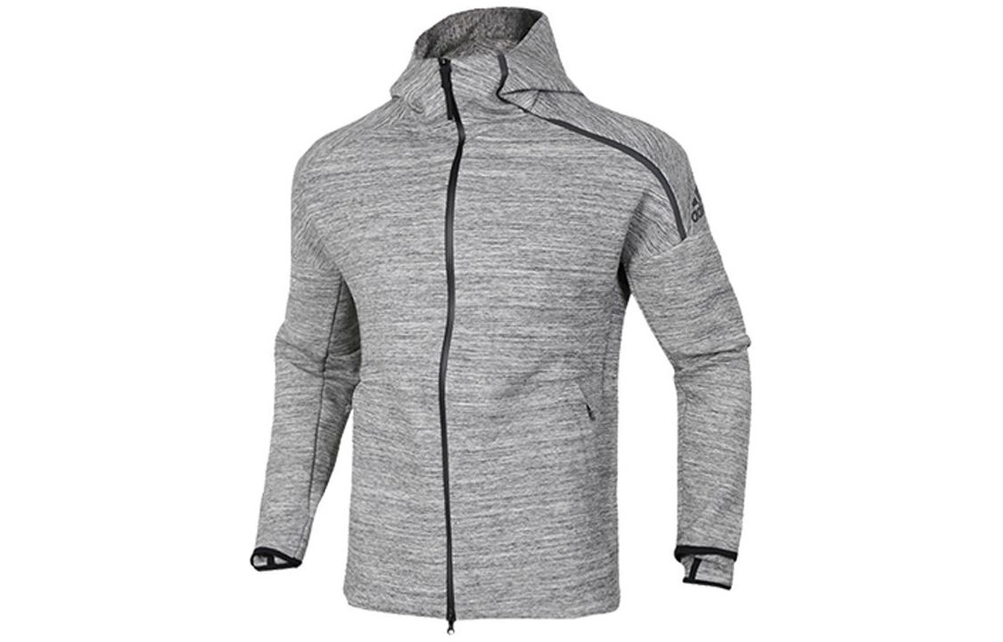 adidas Gray Knitted Athletic Hooded Jacket CG1484