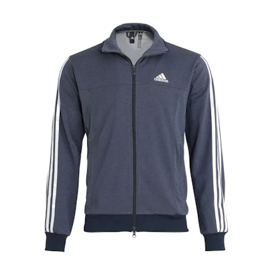 adidas Gray Long-Sleeve Jacket with Striped Collar Design IA9453