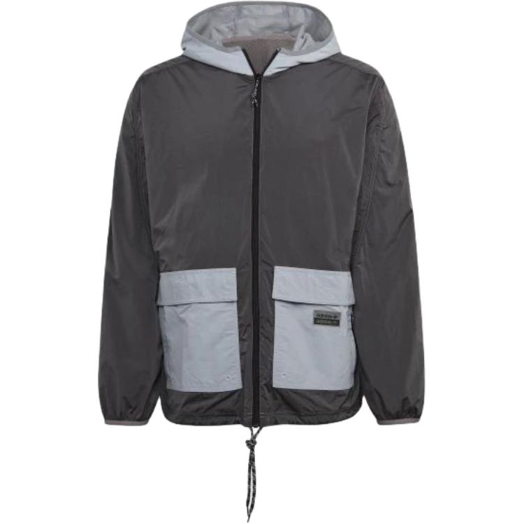 adidas Gray Outdoor Casual Hooded Utility Jacket GN3344