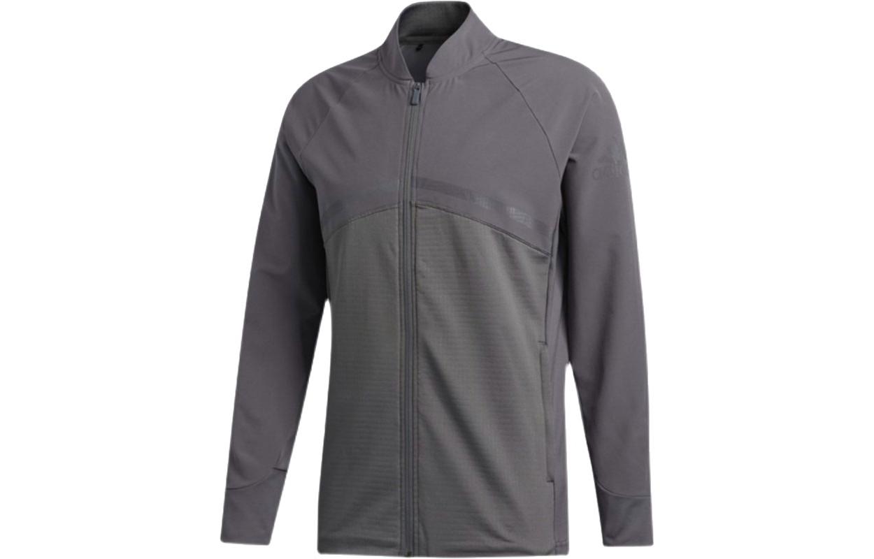 adidas Gray Patchwork Zip Casual Sports Jacket FQ8490
