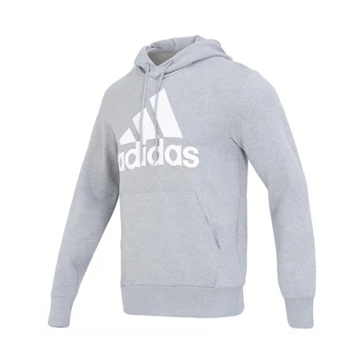adidas Gray Pullover Hoodie with Letter Logo Print IC9364