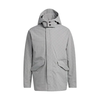 adidas Gray Solid Color Fitted Hoodie Zip Jacket HF9117