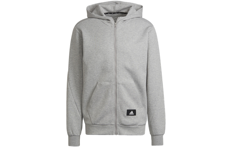 adidas Gray Zip-Up Hoodie Jacket - Casual and Breathable HE2224