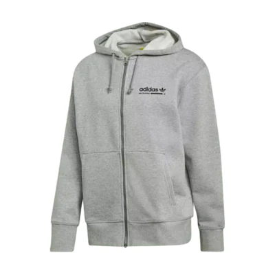 adidas Gray Zip-Up Hoodie with Letter Pattern Design DH4990