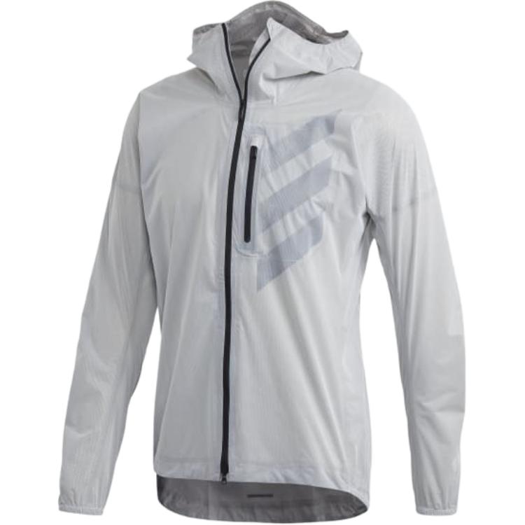 adidas Gray Zip Hoodie Jacket with Logo Print Long Sleeve FK0507
