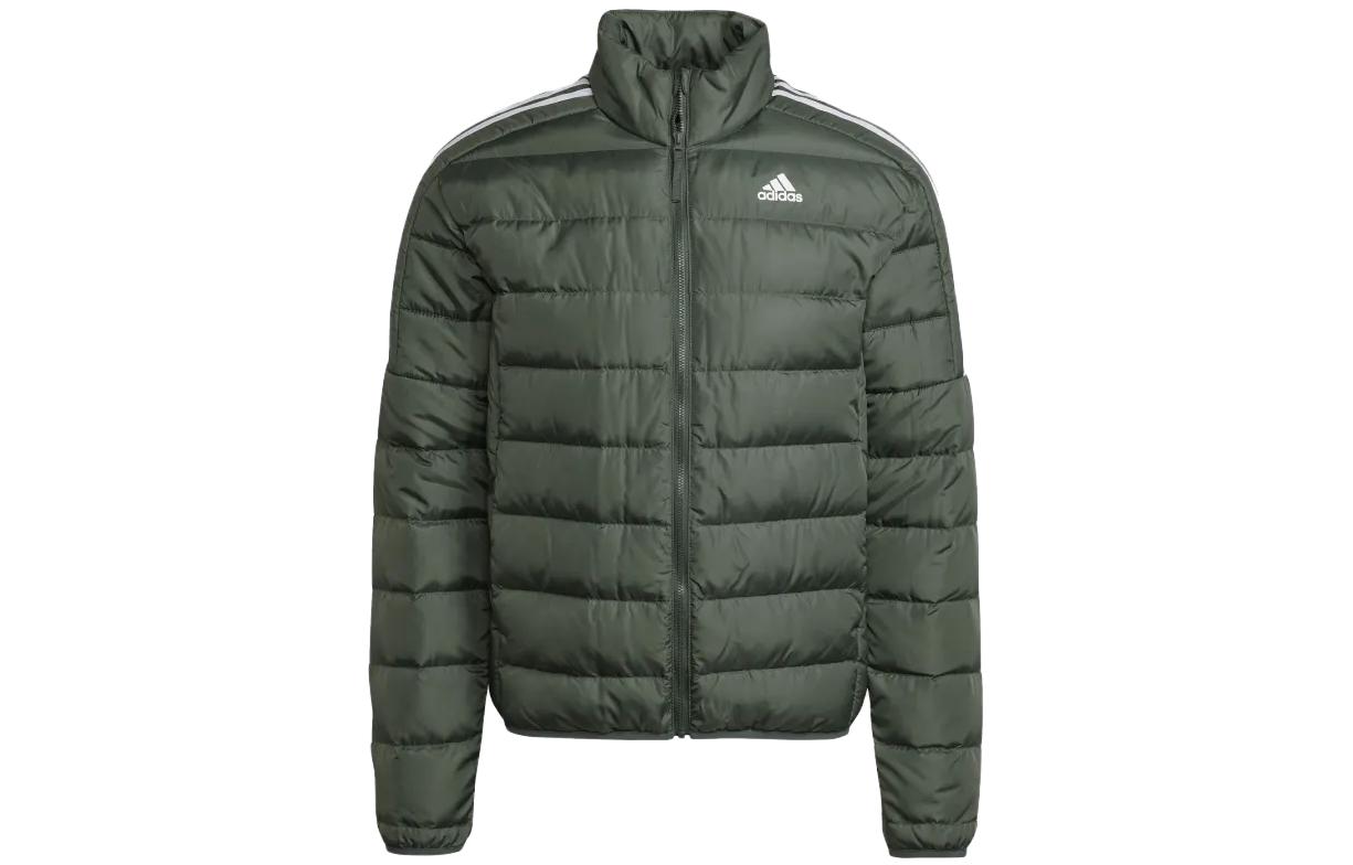 adidas Green 3-Stripes Logo Zip-Up Stand Collar Jacket HK4648
