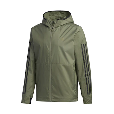 adidas Green 3-Stripes Printed Zip-Up Hoodie Jacket FM9434