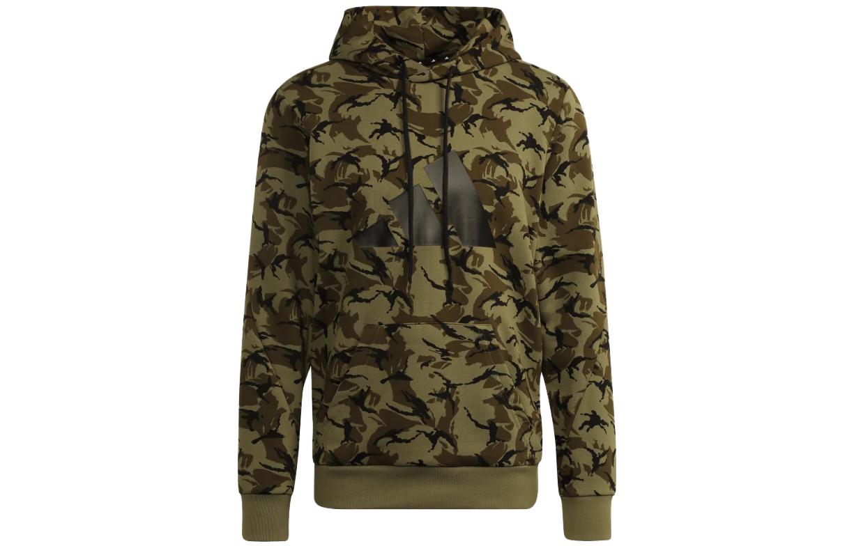 adidas Green Camouflage Hoodie Pullover Long Sleeve Sweatshirt HA5834